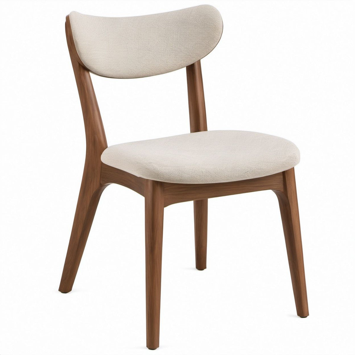 Gepolsterter Esszimmerstuhl Beige/Walnussbraun, 52 x 56 x 78 cm