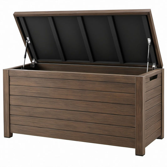 Garten-Aufbewahrungsbox in Braun/Schwarz, 120 x 62 x 63 cm, 430 l